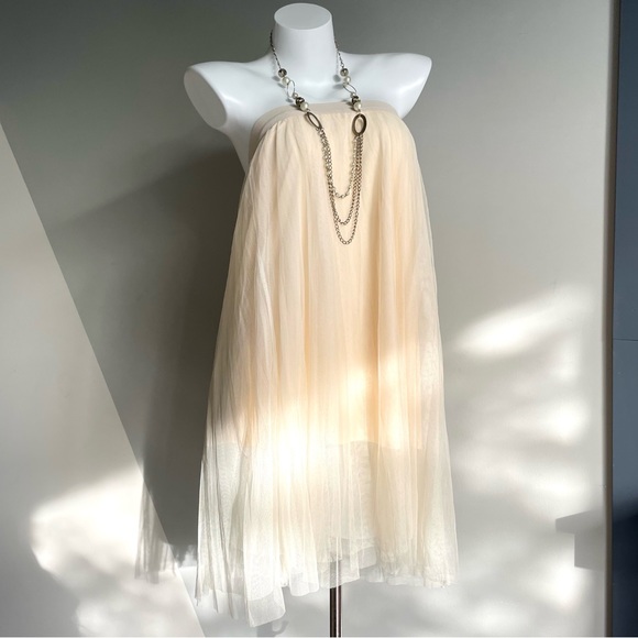 Beige Fairycore Tulle Midi Skirt - Picture 4 of 5